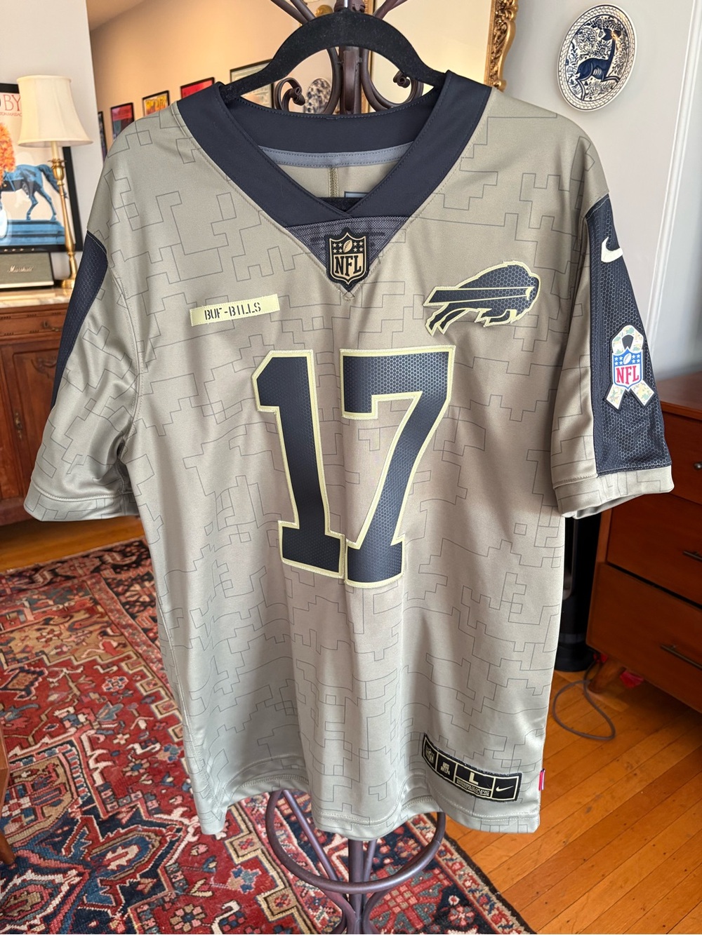 Buffalo Bills Josh Allen 17 Military Appreciation Camo/ Olive Green Nike Jersey
